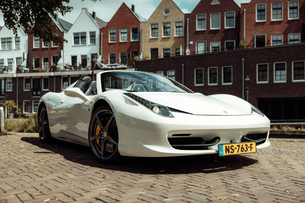 ferrari 458 spider vooraanzicht
