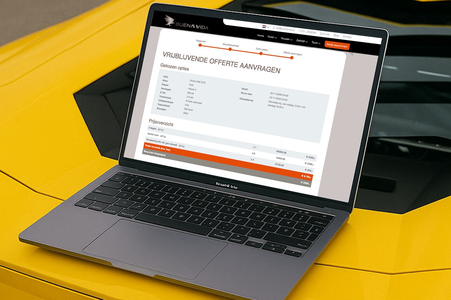 Buena Vida offerte aanvragen controleer en bevestig